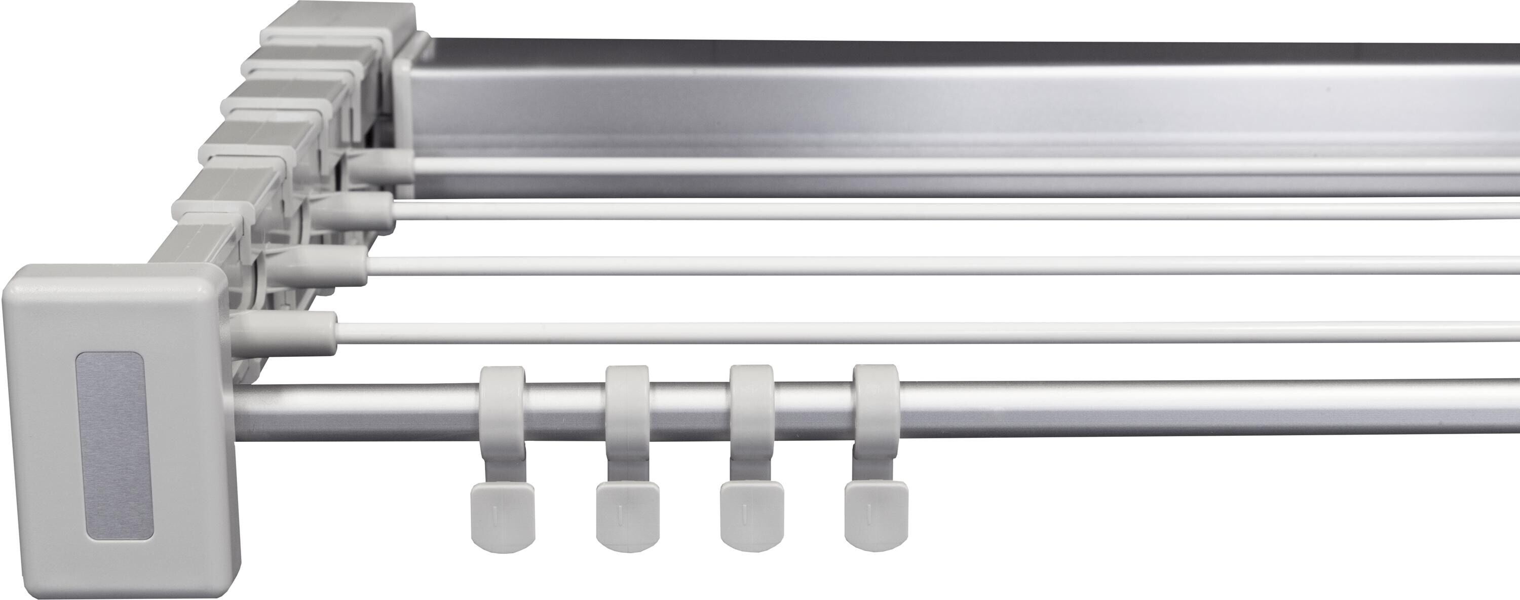 Wand-Wäscheleine "Stewi Teleskop Prestig", silber (silberfarben), B:80cm H:6cm, Aluminium, Wäscheständer, Wand-Wäscheleine silberfarben Einheitsgröße