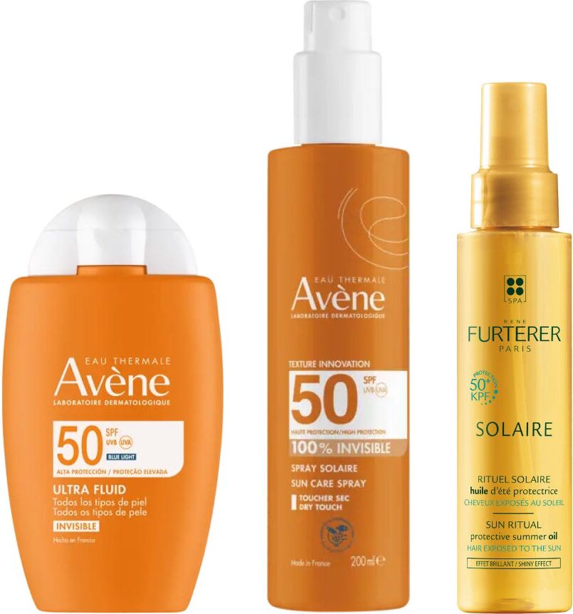 Avene Avène Pack Ultra Fluido Invisible Spf50 + Spray Invisible Spf50 + René Furterer Aceite Solar Protector Kpf 50+