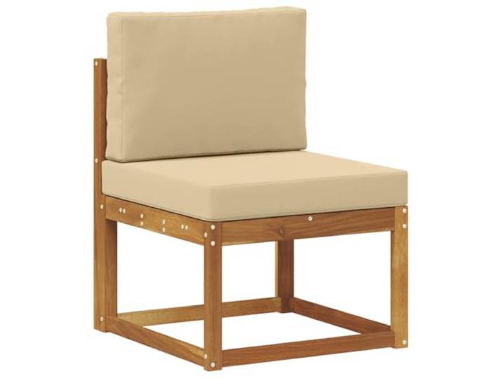 KTHLBRH Sitzgruppe für Außenbereiche, 7-teilig, Natur, Beige Akazienholz, Lattendesign, 6 Plätze, modular, widerstandsfähig, atmosphärisch