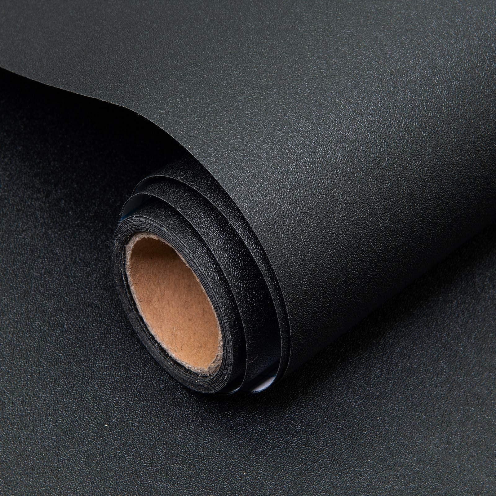 Zelfklevende zwarte vinylfolie voor meubelrenovatie, 50 x 600 cm