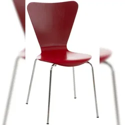 DELUKE Besucherstuhl BERLIN - Holz Rot 45x49x85 cm | Besucherstühle Konferenzstuhl Wartezimmerstuhl Bürostühle Bürostuhl Konferenzraum Wartezimmer