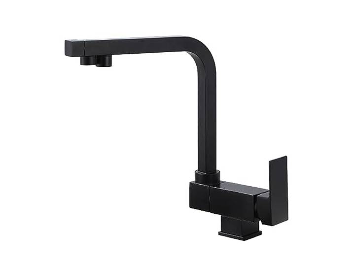 XJTNLB 3 Wege Wasserhahn Schwarz Küche Vorfenster Küchenarmatur Klappbar Küchen Armaturen Wasserhahn Flexibel 360 ° Drehbare,B,Einspielermodus