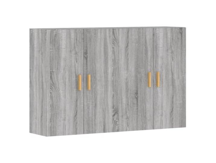 KGFHERENB 2er Set Wandschrank Grau Sonoma Holzwerkstoff 69,5x34x90 cm Platzsparender Hängeschrank für Schlafzimmer und Wohnzimmer. Nutzen Sie ihn flexibel als Aufsatz für Ihr Sideboard.