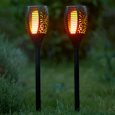 HomeDecorAndMore LLC Solar Torch Lights For Outdoor & Pathways   Automatic Solar Flame Lights   Waterproof Solar Flame Torch 2 Torch Pack