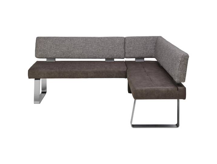Moderano Eckbank, Grau, Edelstahl, Metall, 4-Sitzer, nicht einzeln stellbar, L-Form, 180x133 cm, Goldenes M, Emas, Fußauswahl, Lederauswahl, Stoffauswahl, Typenauswahl, seitenverkehrt erhältlich, in verschiedenen Holzarten Holz-Dekoren erhältlich, Esszimmer, Bänke, Eckbänke