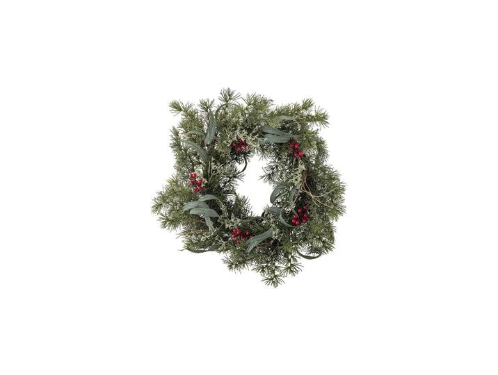 Couronne D60 cm verte en fleurs artificielles Pine
