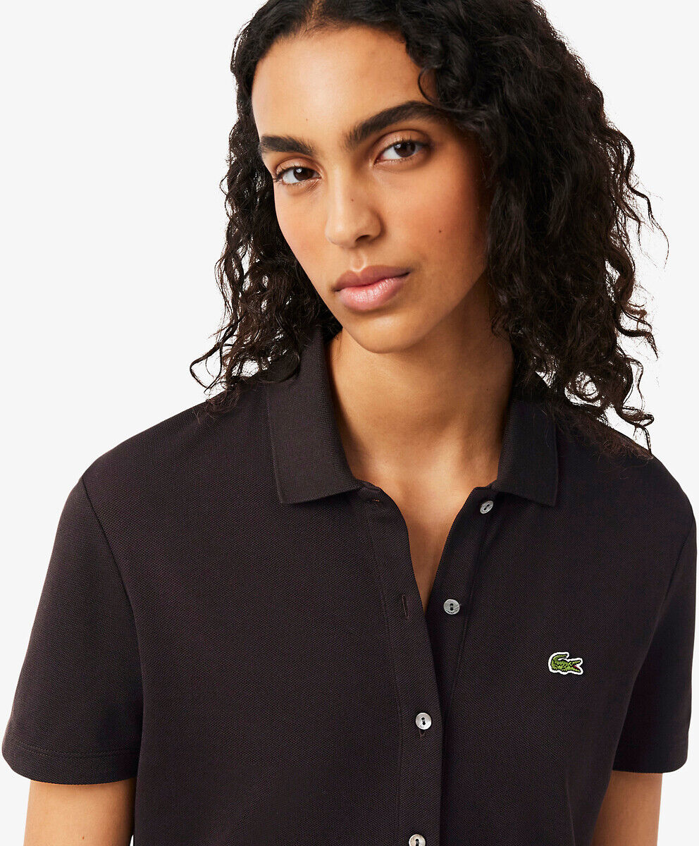 LACOSTE Robe courte polo, manches courtes, plissée