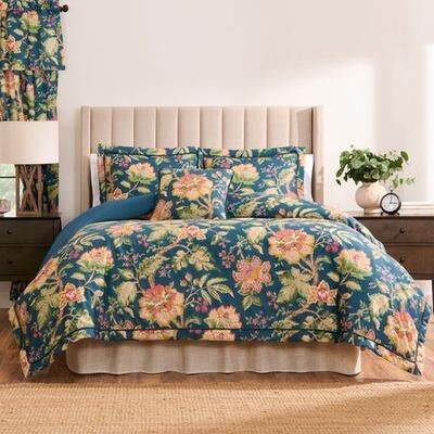 P/Kaufmann Home/ Bedding Secret Garden II Comforter Set Navy, Queen, Navy