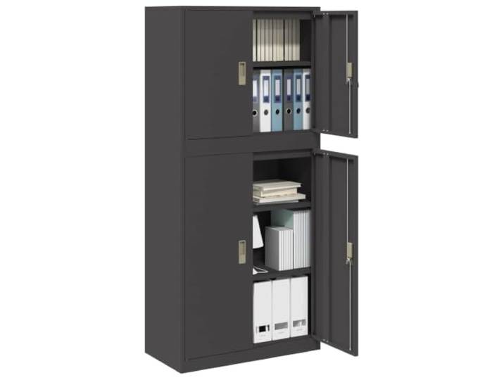 vidaXL Aufbewahrungsschrank 2 stk. Schwarz 80 x 40 x 175 cm Stahl Abschließbare Türen für mehr Sicherheit, Schlichtes Design mit klaren Linien, Hergestellt aus strapazierfähigem Stahl