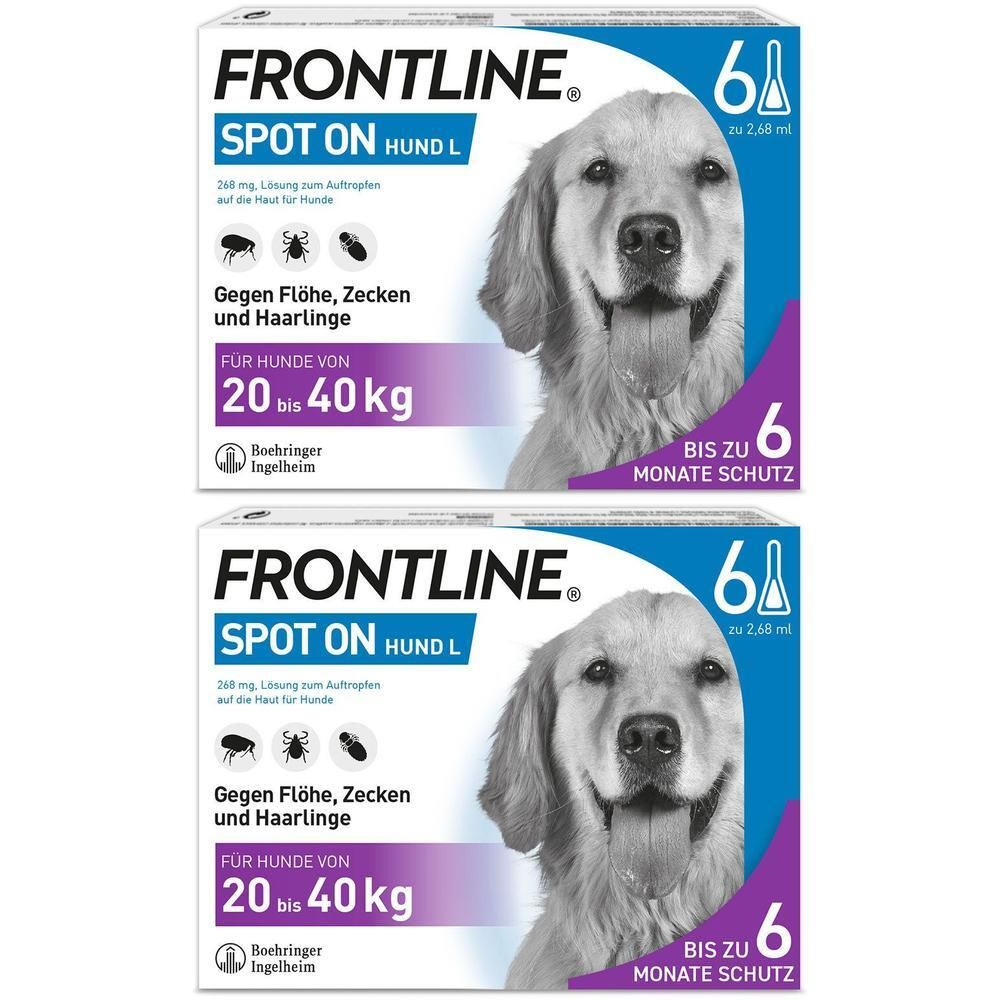 Frontline Spot ON Hund (20-40kg) gegen Zecken und Flöhe (Doppelpack) 2x6 St Einzeldosispipetten