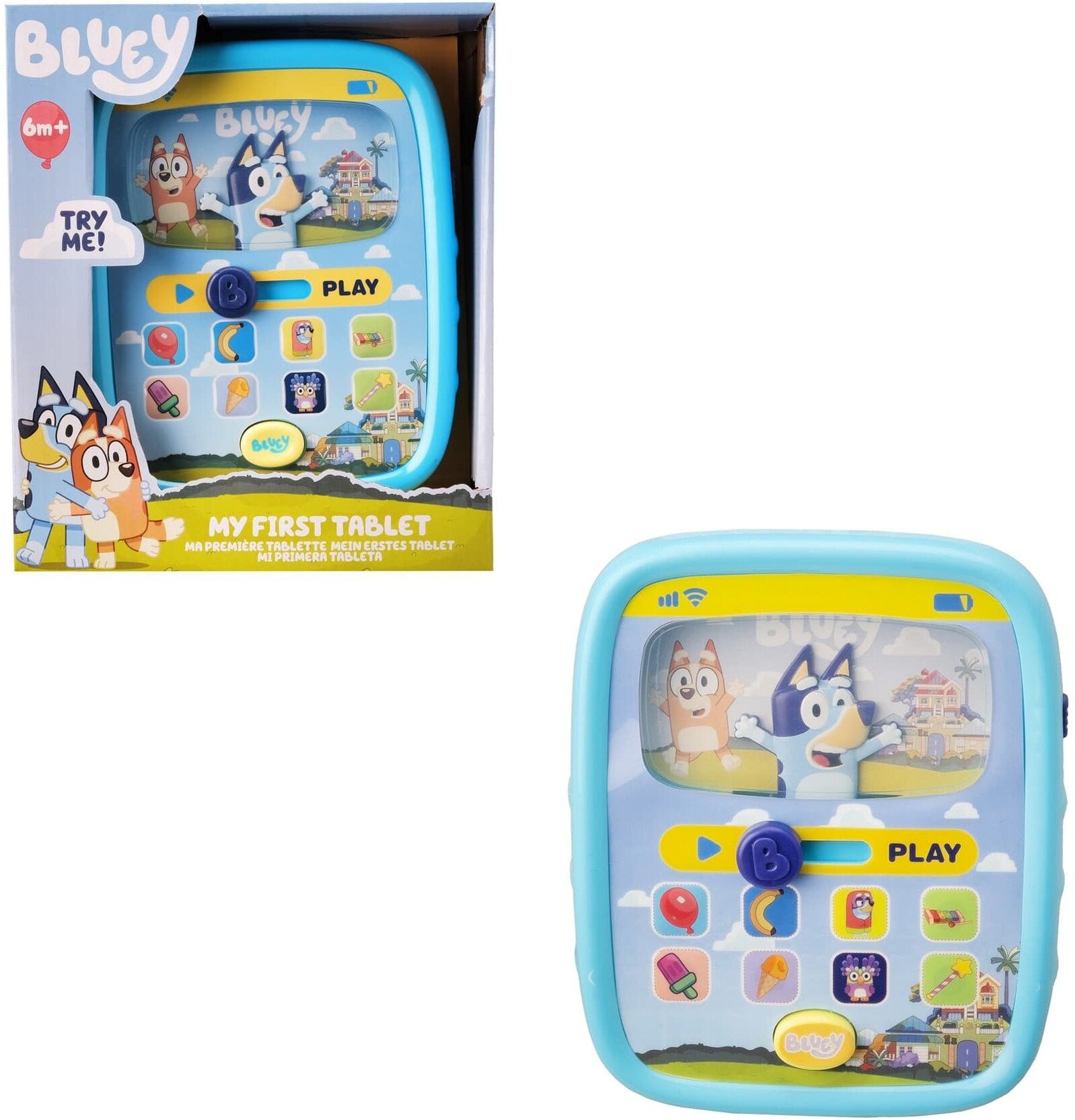 HTI Bluey My First Tablet Interactive Learning Toy for Kids, Ages 1-3, Blue