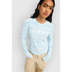 Roxy Snowflake Jam T-Shirt cerulean chalet all day Gr. S