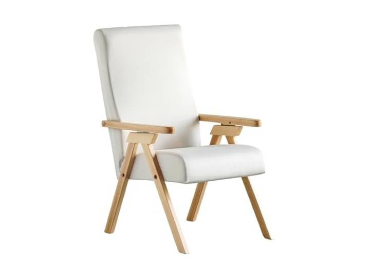 ESSEGI Sessel aus Holz Fiammta Relax, mit natürlicher Liegefunktion, Stoff in Perlweiß, abziehbar