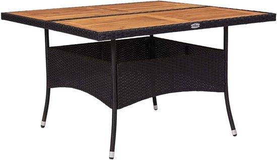 Famanu Gartentisch Außenmöbel Massivholz 120x120x75 cm Schwarz