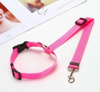 Smart Shopping Spot Adjustable Two In One Pet Car Seat Belt Leash For Dogs & Cats pink