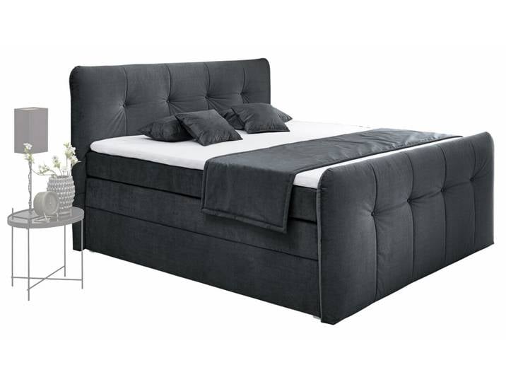 Z2 Boxspringbett COSIMA, anthrazit, Stoff