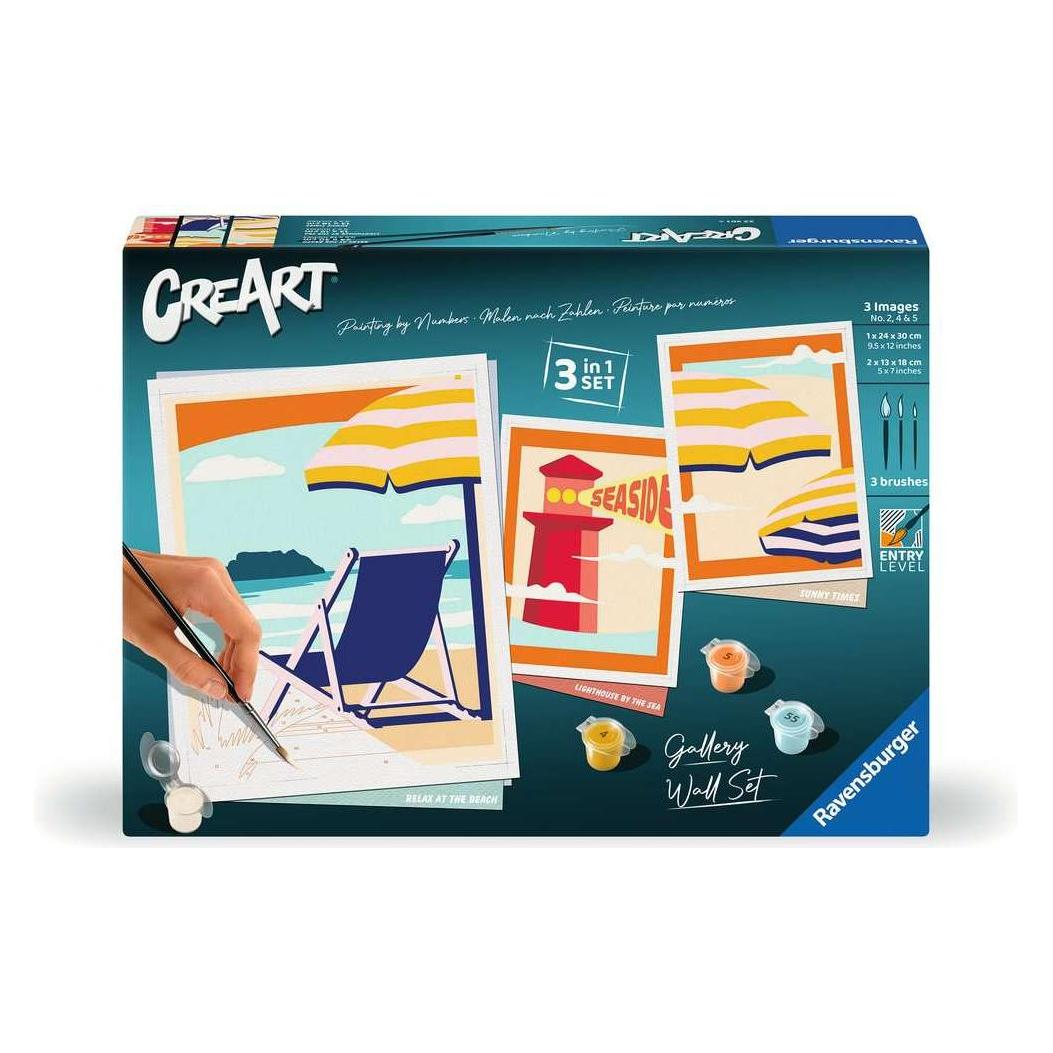 Ravensburger CreArt - Malen nach Zahlen 23901 - Gallery Wall Set - At the Beach - ab 12 Jahre (23901)