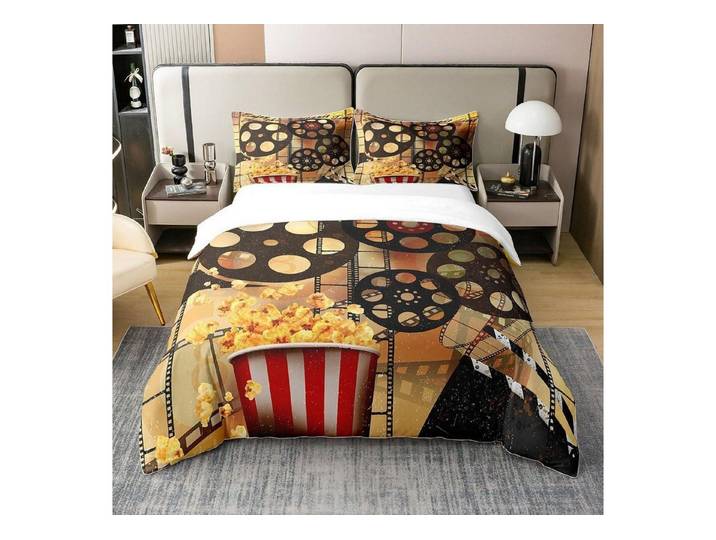 LuxusKollektion Kinderbettwäsche Bettwäsche Set Kino Design 220x240cm Mehrfarbig
