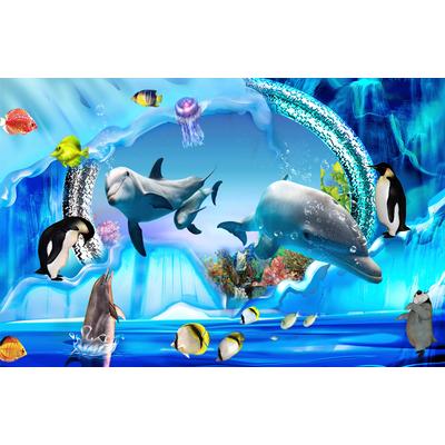 Papermoon "3D DESIGN Delfine im Meer"
