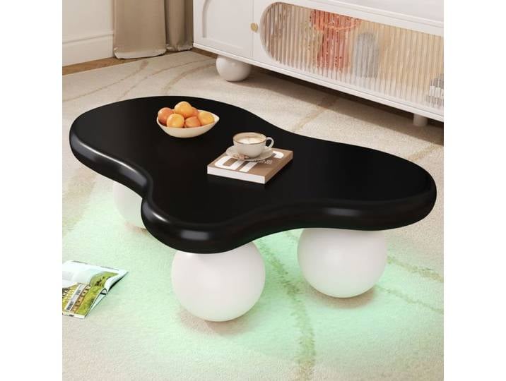 Table basse - WESTYLE - 100x60x30 cm - Design nuage - LED 16 couleurs - MDF mat