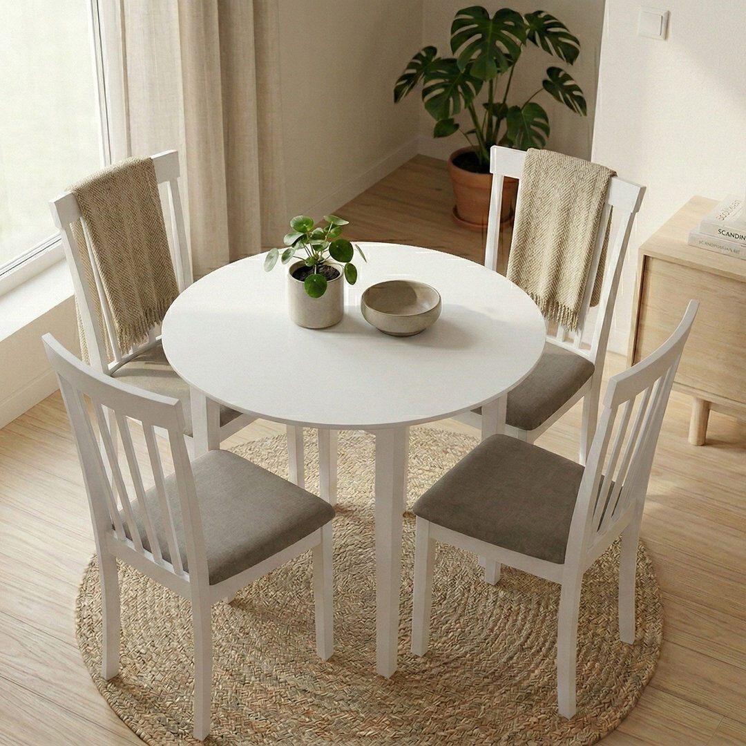 Canora Grey 4-person dining set White 4
