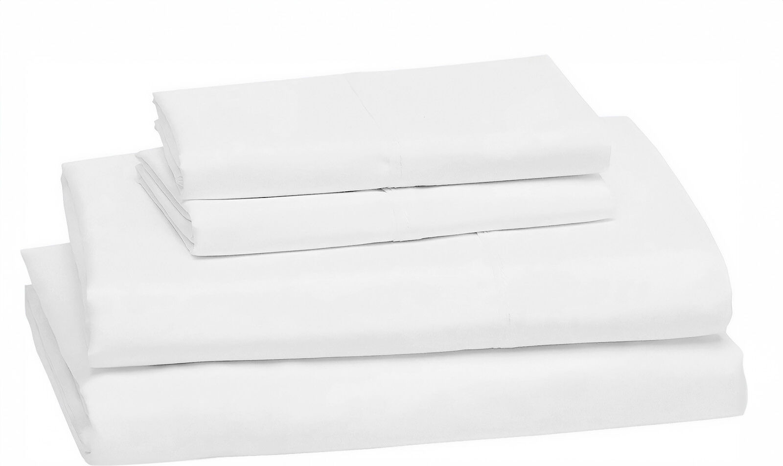 Materassi e doghe Completo Lenzuola Monocolore Bianco Matrimoniale