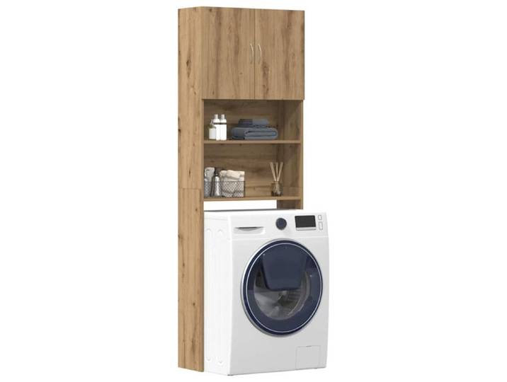 Meuble de machine à laver chêne artisanal bois d ingénierie