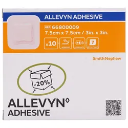 Allevyn Adhesive 7,5x7,5 cm haftende Wun 10 St