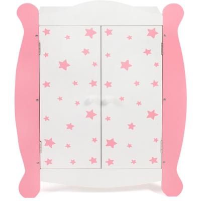 Puppenkleiderschrank CHIC2000 "Stars Pink", pink (stars pink), Puppenmöbel, KinderB:46cm H:59cm T:46cm, MDF, B:46cm H:59cm T:46cm