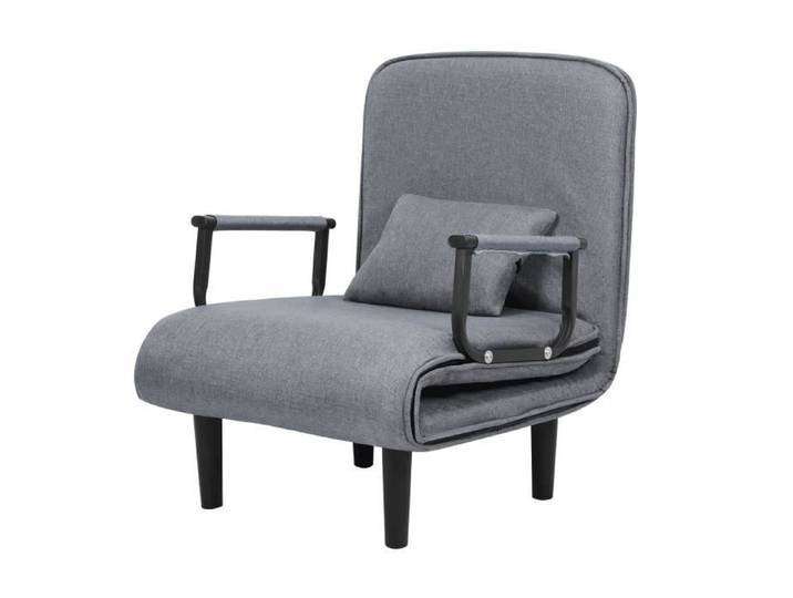FLASIDU Canapé-lit Pliant Lit d'Appoint Pliant Fauteuil-lit 3en1 Gris 68*65*80cm Dossier inclinable 5 Positions sans oreiller
