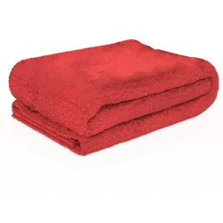 Intirilife weiche Kuscheldecke 200 x 150 cm in GLUT ROT - Flauschig warme Decke als Couchdecke Wohndecke Fleecedecke Indoor Outdoor