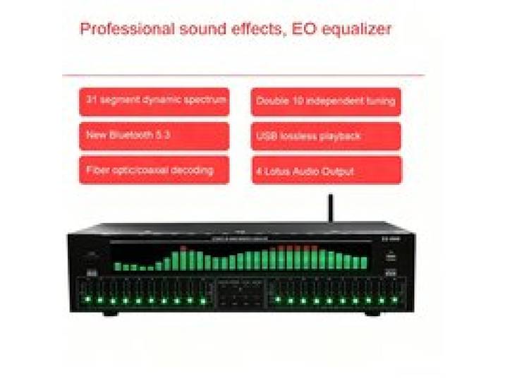 EQ8000 20-bands grafische equalizer Bluetooth 5.3 Fiber Coaxial digitale audio decoder voorversterker speler AC220V
