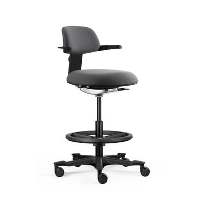 Arbeitsstuhl / Counterstuhl TOP WORK 40 Sitz Stoff / Rücken Stoff dunkelgrau hjh OFFICE