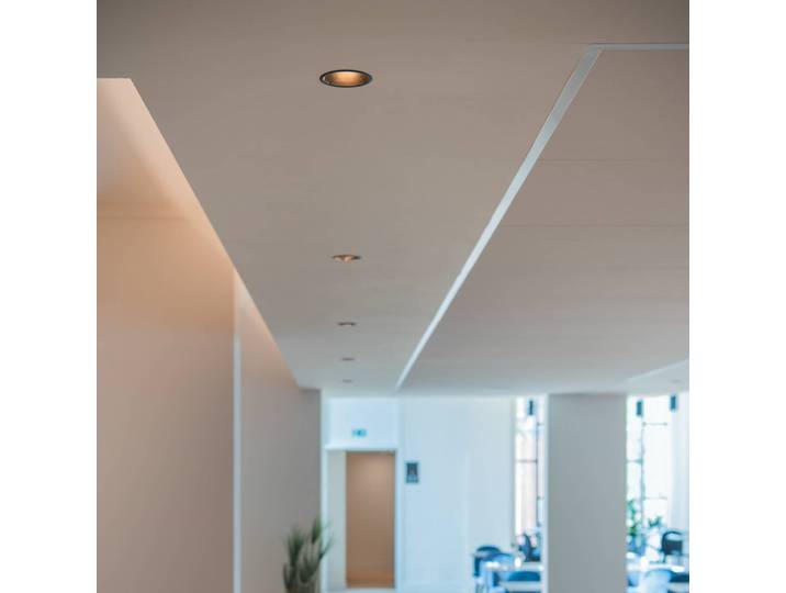 SLV Einbaulampe Horn, QPAR51, schwarz, Aluminium, Ø 10,5 cm dimmbar, schwarz, für Wohn- / Esszimmer, Aluminium, Modern, Einbaustrahler