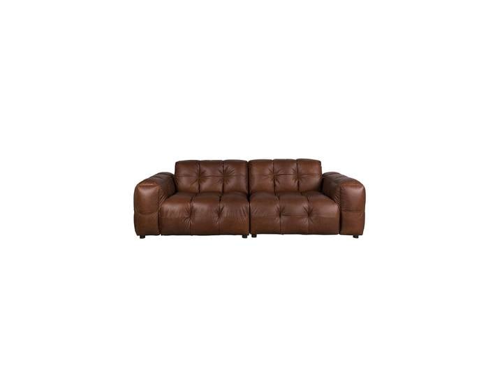 3-Sitzer Design Sofa „Hackman“ Lederbezug Chocolat Dutchbone
