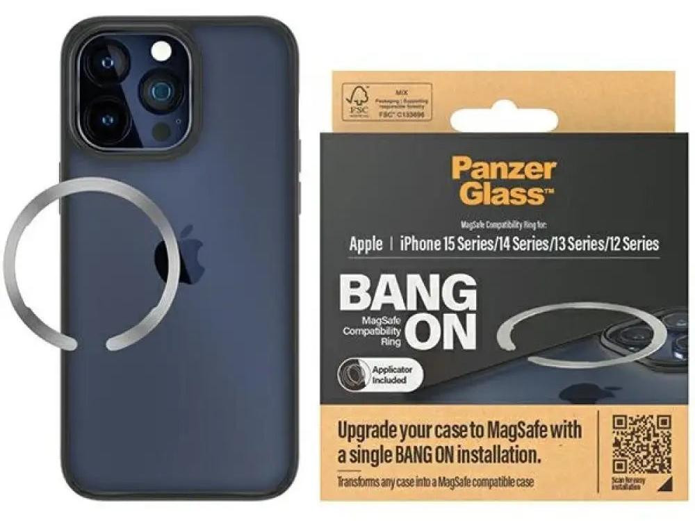 PanzerGlass Bang On MagSafe compatibele ring voor iPhone 16, 15, 14, 13 en 12, Transparant