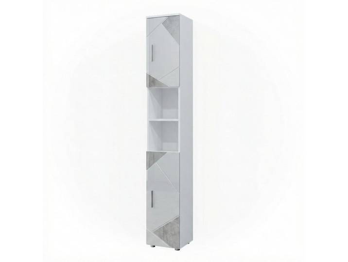 Vicco Badschrank Irma Weiß Hochglanz mit Einsätzen 30 x 192 cm, Holzwerkstoff, 5 Fächer, Rechteckig, 30x192x30 cm, Badezimmer, Badezimmerschränke, Hochschränke