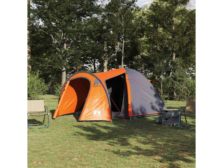 vidaXL Kuppelzelt 6 Personen Grau und Orange