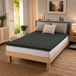 BettwarenShop Topper Spannbettlaken Ultra Stretch 200x220 cm | graphit - grau