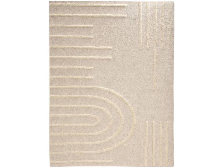 Tapis de salon motif arcs crème 200x290