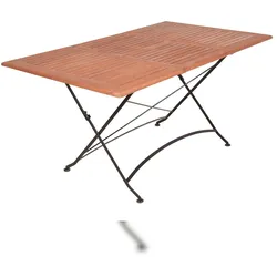 DELUKE Gartentisch ODIN - Eukalyptus, Natur, 100x90x74cm | Ausziehtisch Esstisch Wetterfest Outdoor Tisch