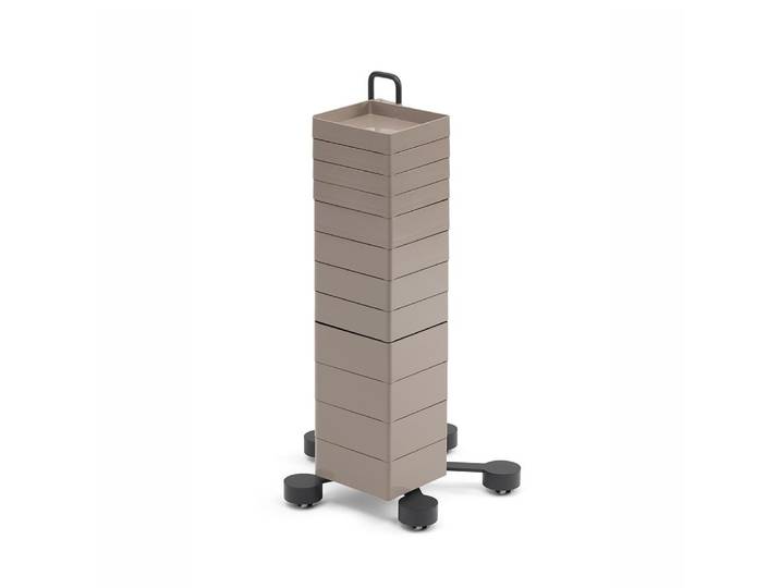 B-LINE conteneur à roulettes SPINNY avec 12 tiroirs (Cumin, structure gris anthracite - ABS)