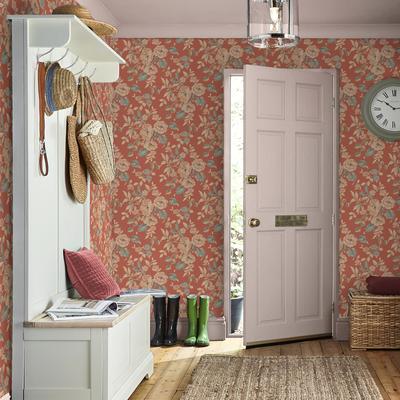 Vliestapete LAURA ASHLEY "Alyworth Trail Terracota", braun, B:0,52m H:10m L:10m, Vlies, Tapeten, 10mx52cm (ca. 5m2)