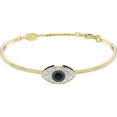 Armreif SWAROVSKI "Symbolica Böser Blick Magisches Auge" Gr. M, blau (gelbgoldfarben, blau, schwarz, kristallweiß, blau, schwarz, kristallweiß), Armbänder, Damen, M, Metall, Armreif, mit Swarovski Kristall