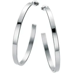 Paar Creolen FIRETTI "Schmuck Geschenk basic", silber (edelstahlfarben), Ohrringe, Damen, 50mm, Edelstahl