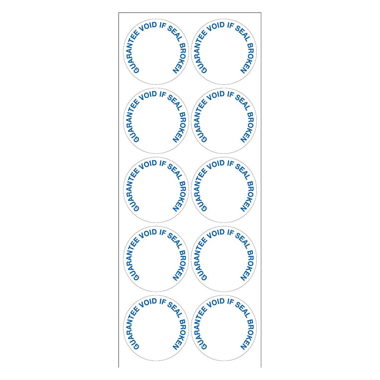Brady B-429, WTP-6, Siegel-Etiketten, "Guarantee void if seal is broken", Polyolefin, Blau auf wei (WTP-6)