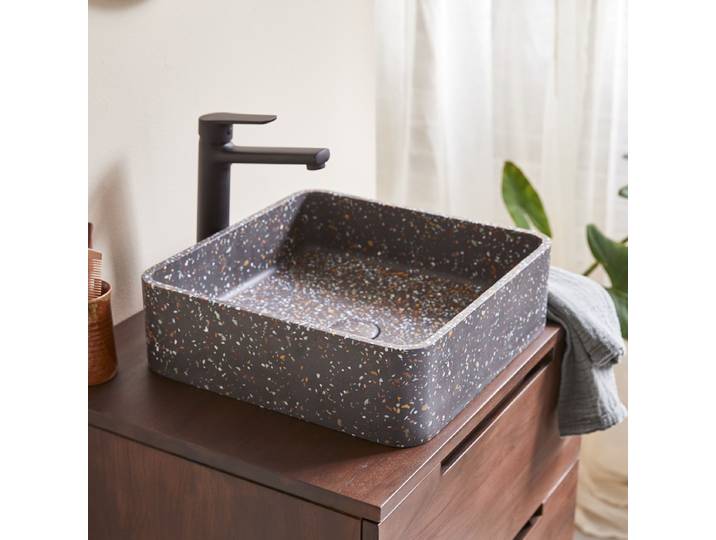 Quadratischer Waschtisch Thaïs aus Terrazzo Konfetti - Multicolor