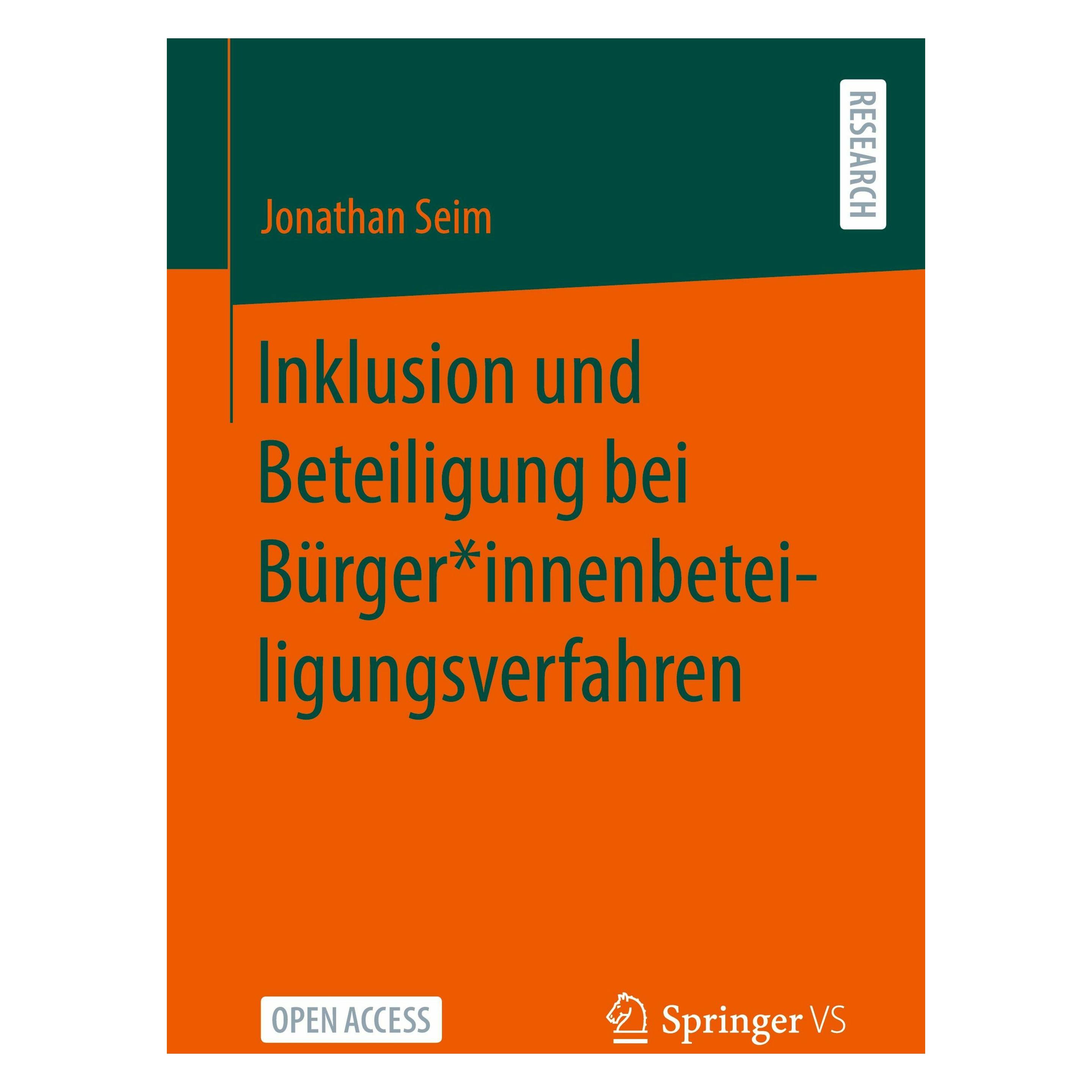 Springer Inklusion und Beteiligung bei Brger*innenbeteiligungsverfahren (Deutsch, Softcover, Jonathan Seim) (52325200)