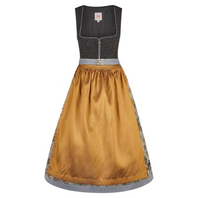 Dirndl SPIETH & WENSKY "Kleopatra", Damen, Gr. 32, N-Gr, schwarz, Obermaterial: 75% Polyester PES. 25% Wolle WO., uni, regular fit, Kleider, mit dekorativer Schürze