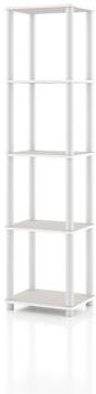 247 Shop At Home Modern Wood Shelving Unit with storage - Tier Shelves, Cube Ladder Shelf